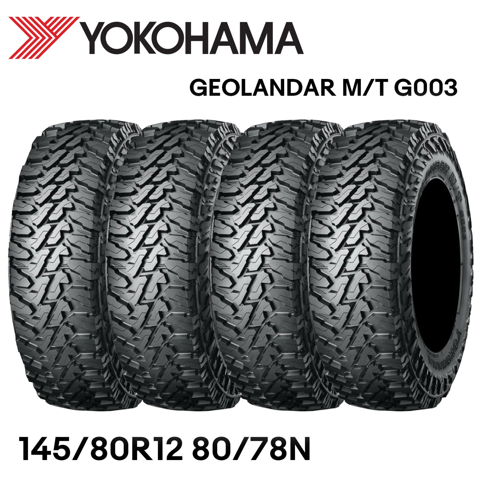 YOKOHAMA GEOLANDAR M/T G003 145/80R12 80/78N mini tires – Powerweb US