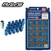 [20pc] RAYS DURA-Lock&Lug Nut STRAIGHT 19HEX L42 for 5H / 4Colors / Genuine OEM
