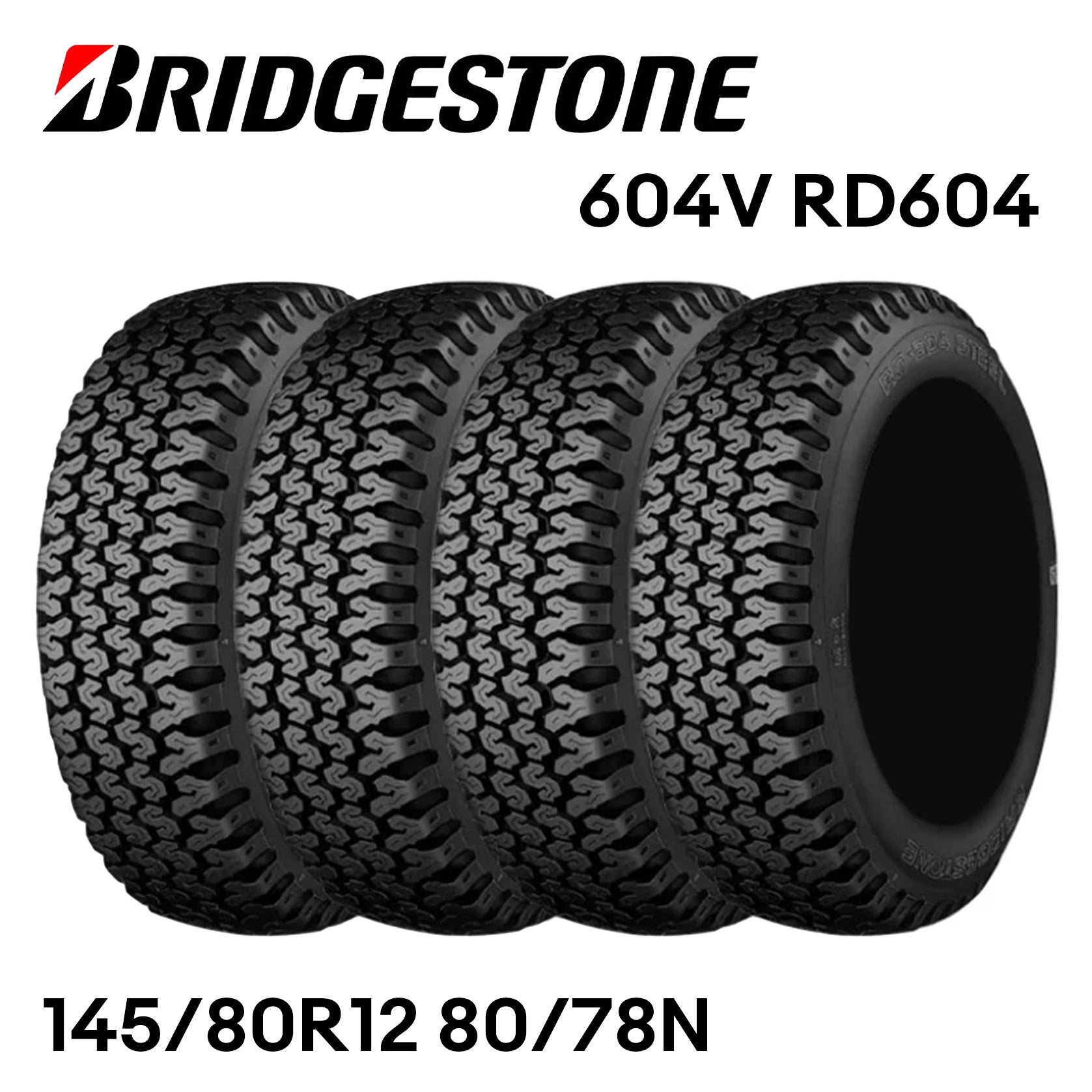 BRIDGESTONE 604V RD604 145/80R12 80/78N mini tires – Powerweb US