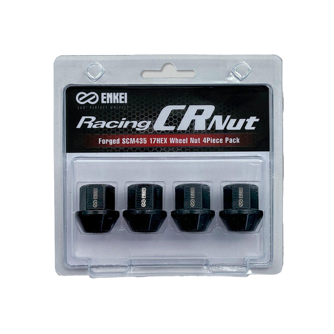 [4pc] ENKEI Racing CR Nut / Forged Steel / 17HEX / Black / Genuine Parts