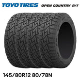 TOYO OPEN COUNTRY  R/T 145/80R12 80/78N for Kei truck mini tires [Set of 4]