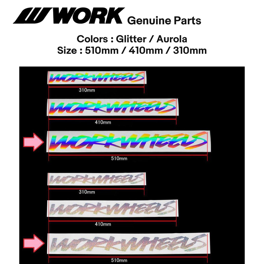 WORK WHEELS Hologram Sticker Decal 2LINE 510mm/410mm/310mm / 2 Colors